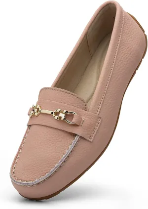 Women's Comfortable & Lightweight Leather Loafers Slip-Ons Driving Mocs Walking Shoes Cute Business Casual Dress Shoes Work Flats for Women