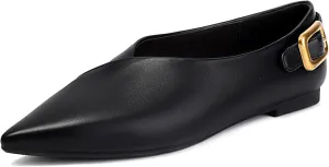 Women's Flat Shoes Comfortable Pointed Toe Flats Slip On Loafers Witch Shoes