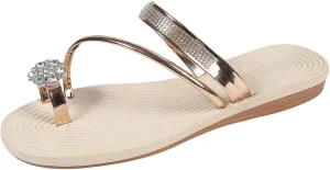 Women's Hot Rhinestone Flat Sandals Beach Holiday Slip On Flip Flops Clip Toe Slippers Stylish Slides Summer Footwear