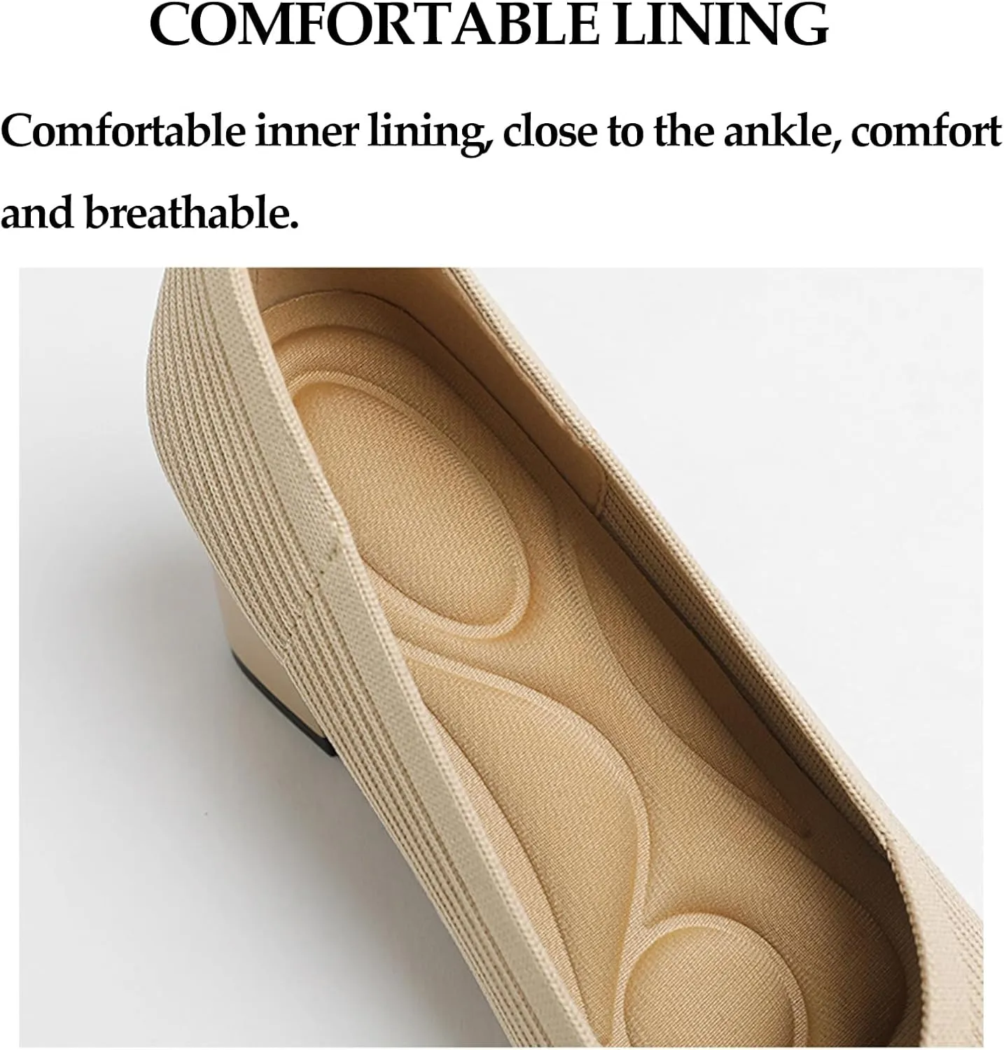 Women’s Knit Slip On Chunky Heel Pumps Square Toe Pump Low Heel Shoes Comfortable Casual Knitted Dress Shoes for Daily Office