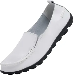 Women's Leather Loafers Comfortable Flat Shoes