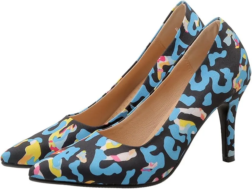 Women's Men's Pointed Toe Mid Heel Plus Size Slip On Wedding Dress Pumps Shoes