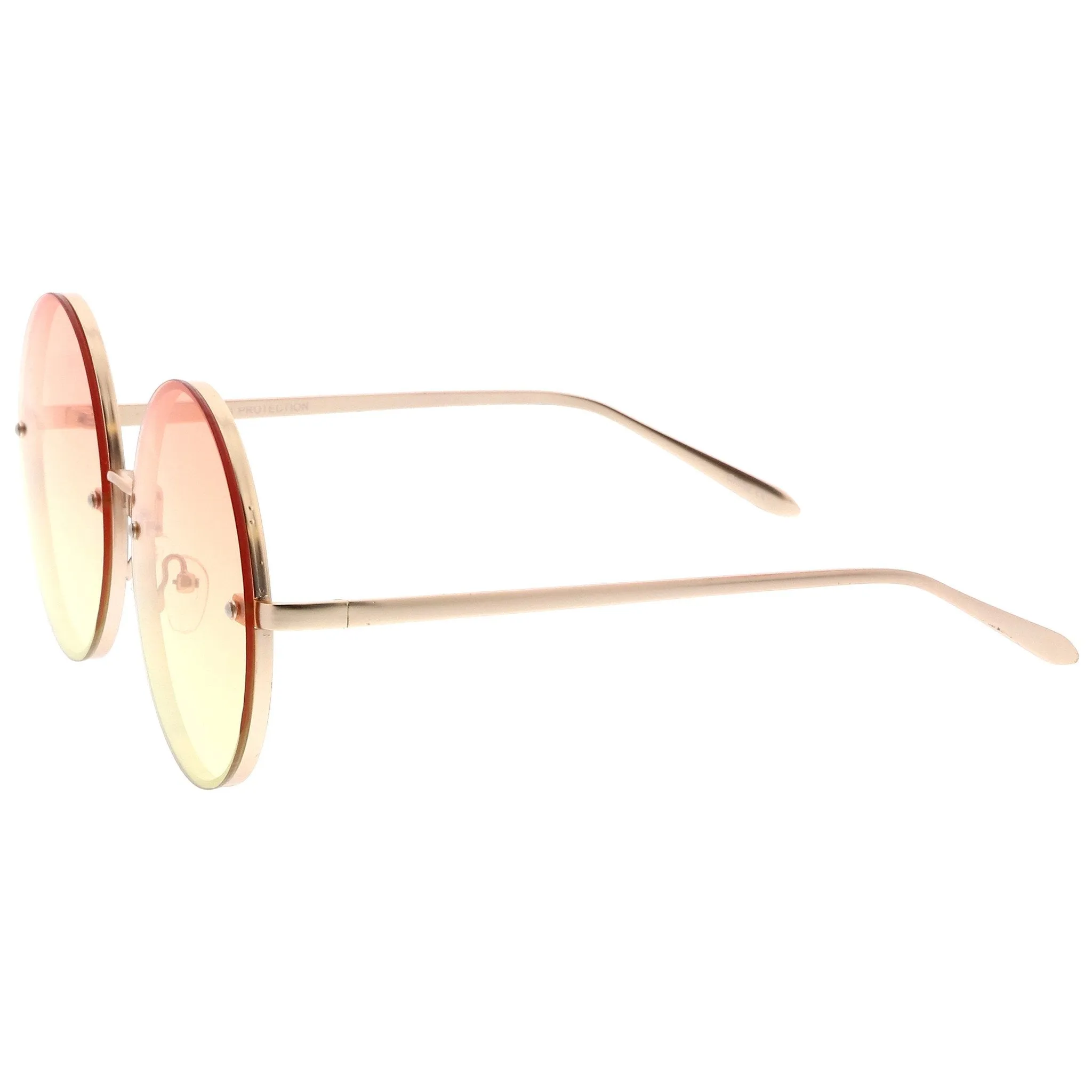 Women's Oversize Indie Gradient Flat Lens Round Sunglasses A892