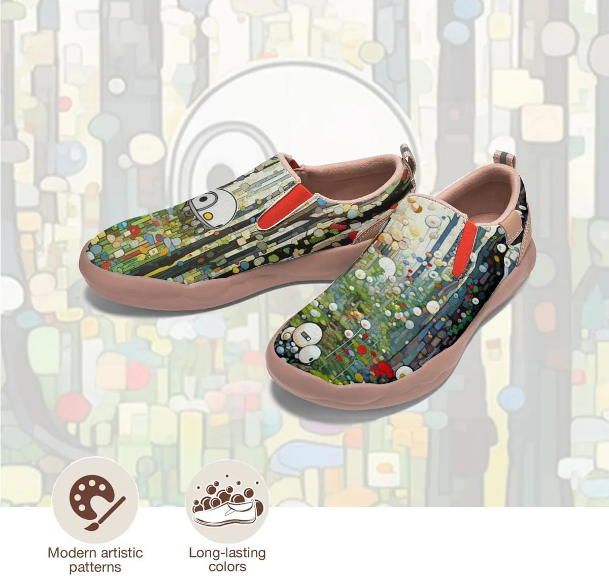 Women's Painted Travel Loafers Slip On Sneakers Casual Comfortable Walking Lightweight Nurse Shoes