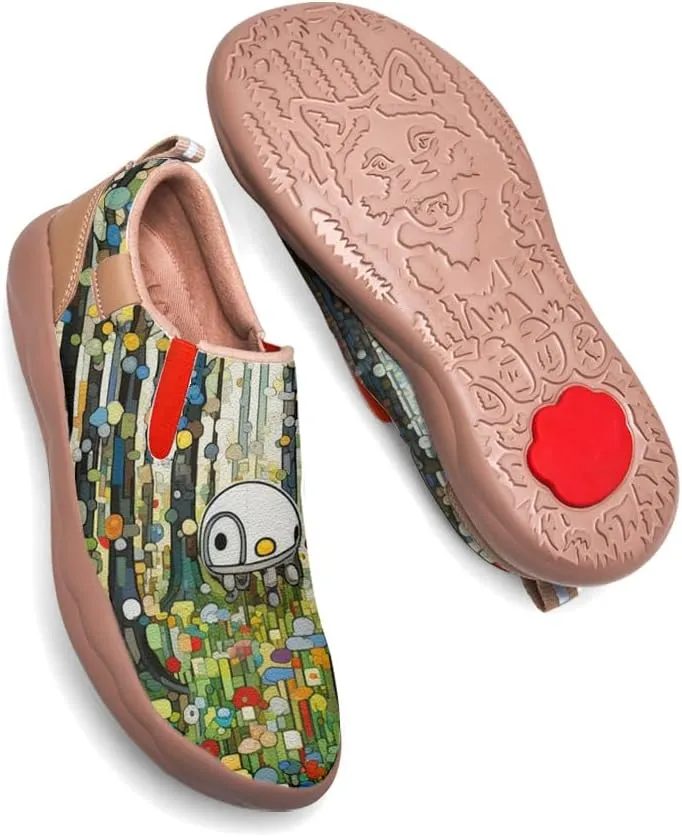 Women's Painted Travel Loafers Slip On Sneakers Casual Comfortable Walking Lightweight Nurse Shoes