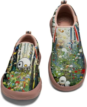 Women's Painted Travel Loafers Slip On Sneakers Casual Comfortable Walking Lightweight Nurse Shoes