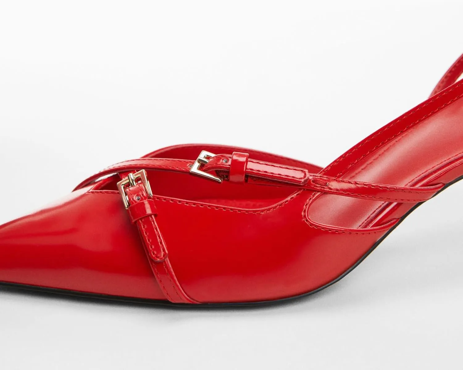 Women's Slingback Kitten Heels Buckle Strap Work Pumps Pointed Toe Slip On Comfortable Dress Shoes