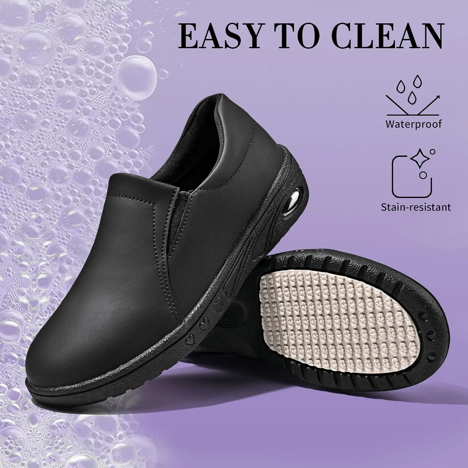 Women's Slip On Nurse Shoes Lightweight Comfortable Waterproof Work Shoes Silp Resistant Food Service