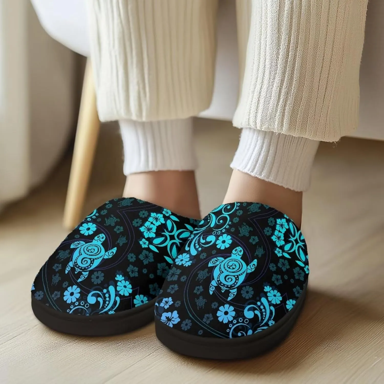 Womens Slippers Comfortable Non-slip Warm Fuzzy Slippers