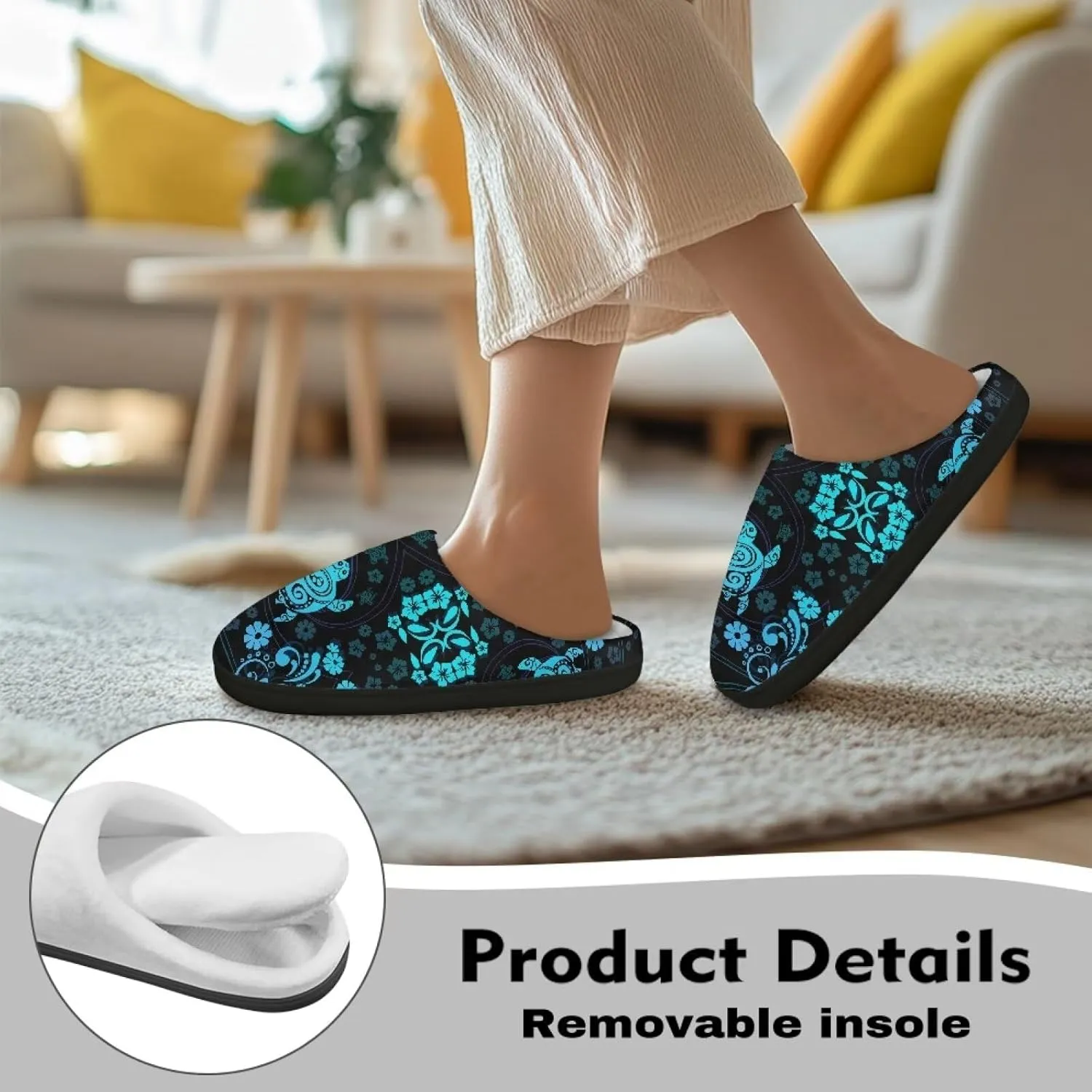 Womens Slippers Comfortable Non-slip Warm Fuzzy Slippers