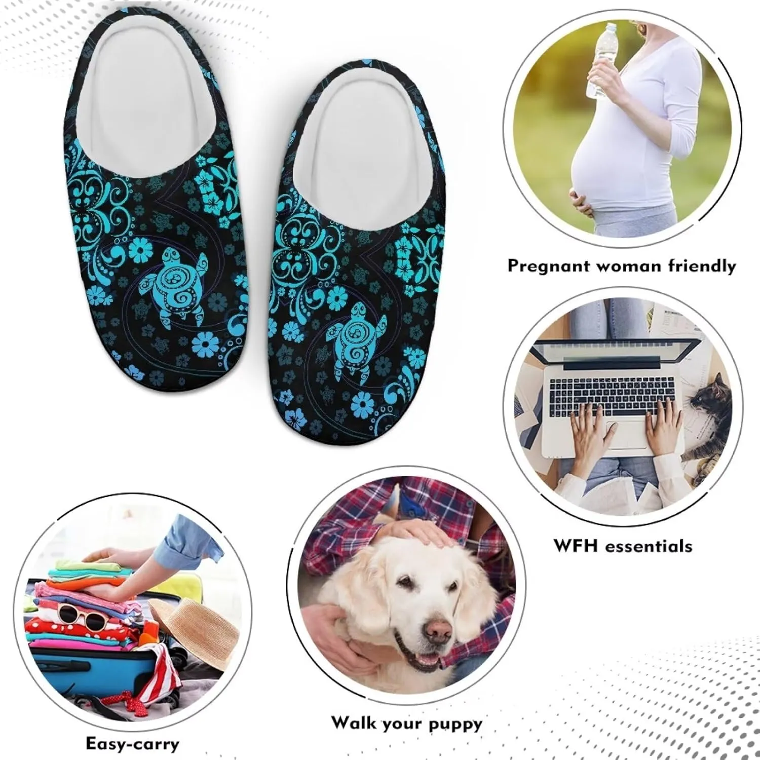 Womens Slippers Comfortable Non-slip Warm Fuzzy Slippers
