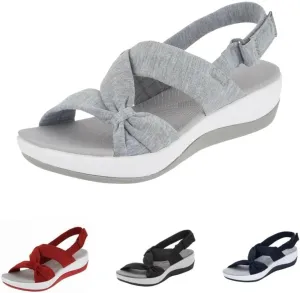 Women's Summer Walking Sandals Fashion Air Cushion Support Platform Ankle Strap Shoes Comfortable Casual Wedge Sandals