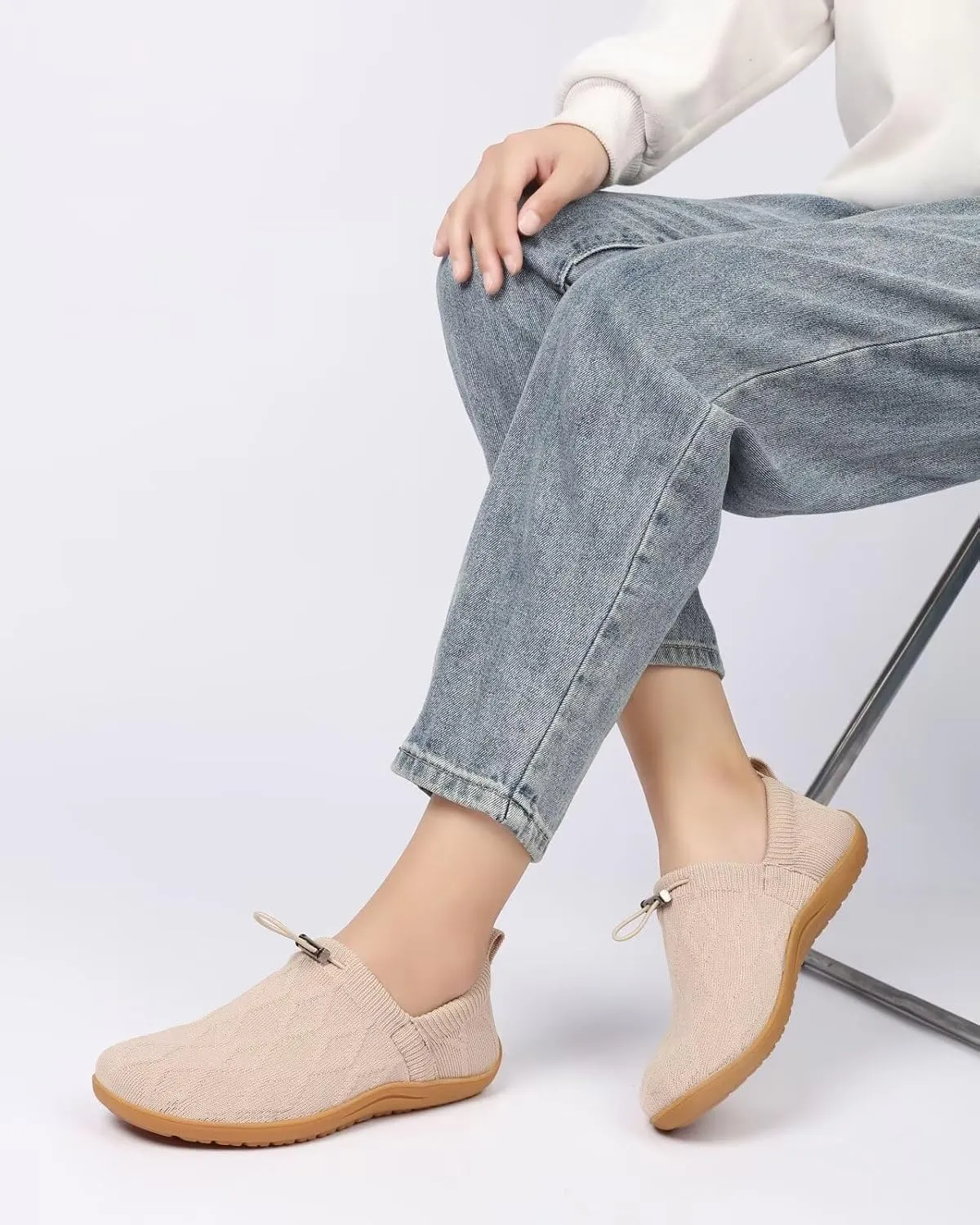 Women's Wide Toe Barefoot Minimalist Walking Shoes Comfortable Tennis Gym Athletic Flats Slip-on Sneakers