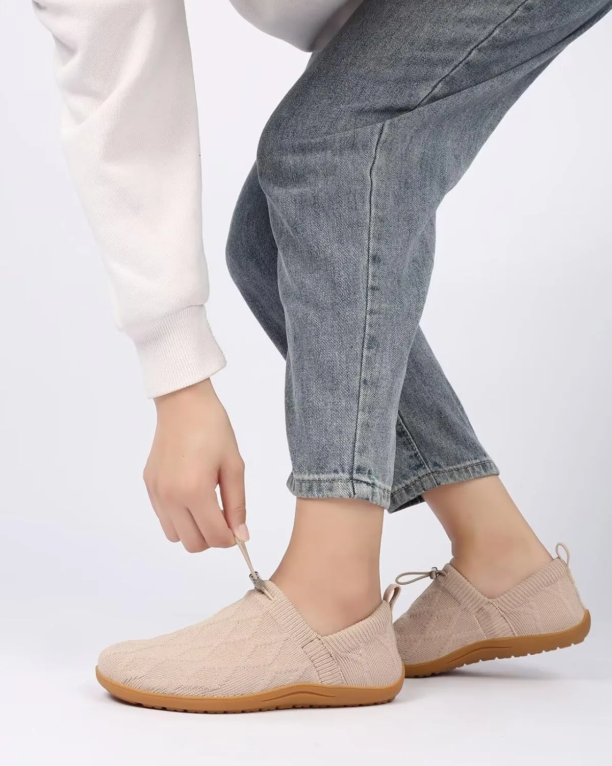 Women's Wide Toe Barefoot Minimalist Walking Shoes Comfortable Tennis Gym Athletic Flats Slip-on Sneakers