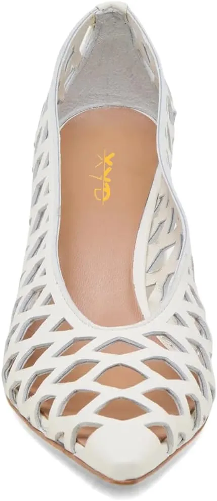 XYD Women Chunky Heels Pointed Toe Woven Pumps Slip-on Cutout Chic Office Formal Spring Summer Shoes