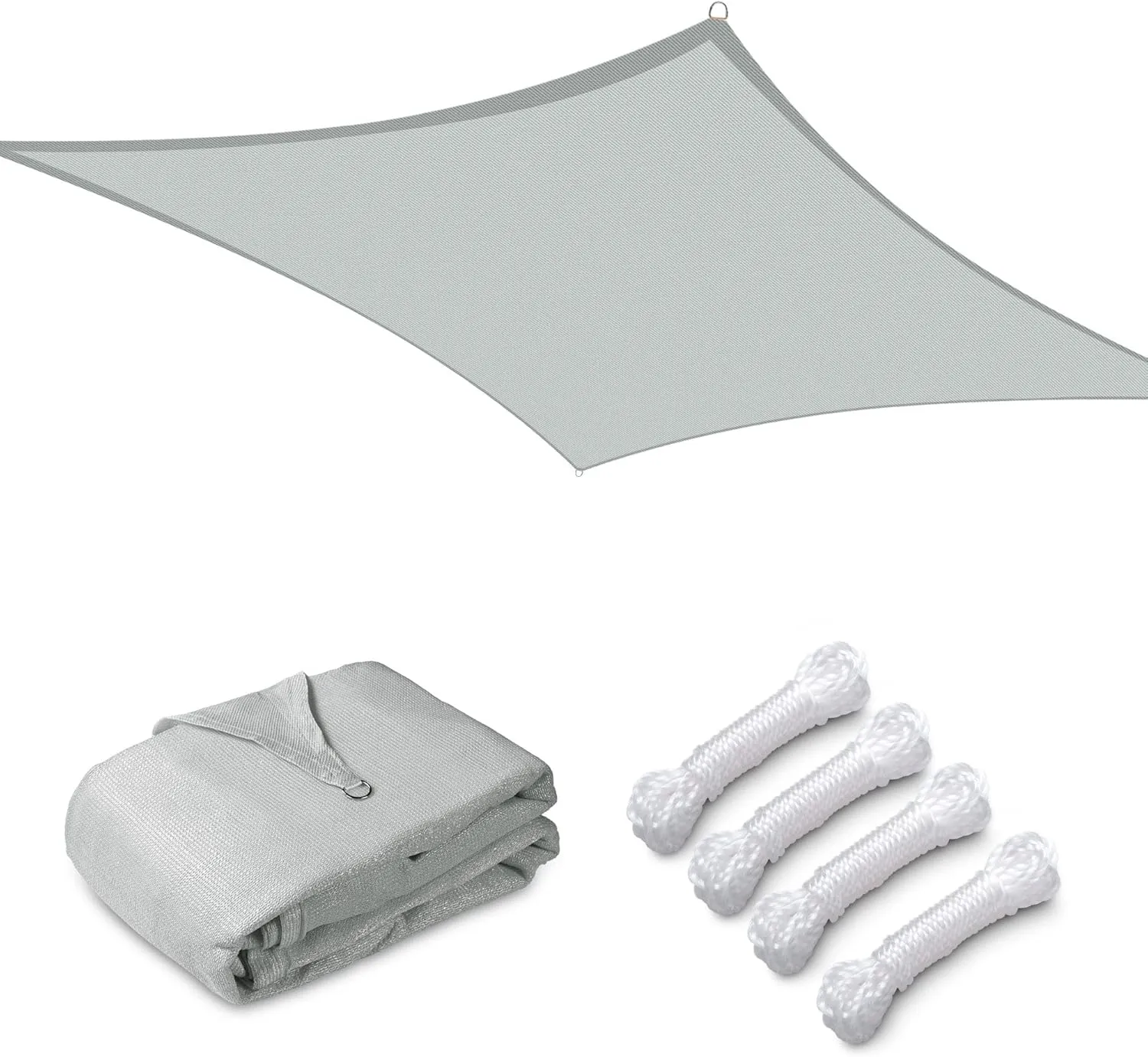 Yescom 1 Pack 8'x12' Rectangle Sun Shade Sail Cload Gray 97% UV Block Outdoor Patio Pool Garden Yard Lawn Carport Cover Net Awning Canopy