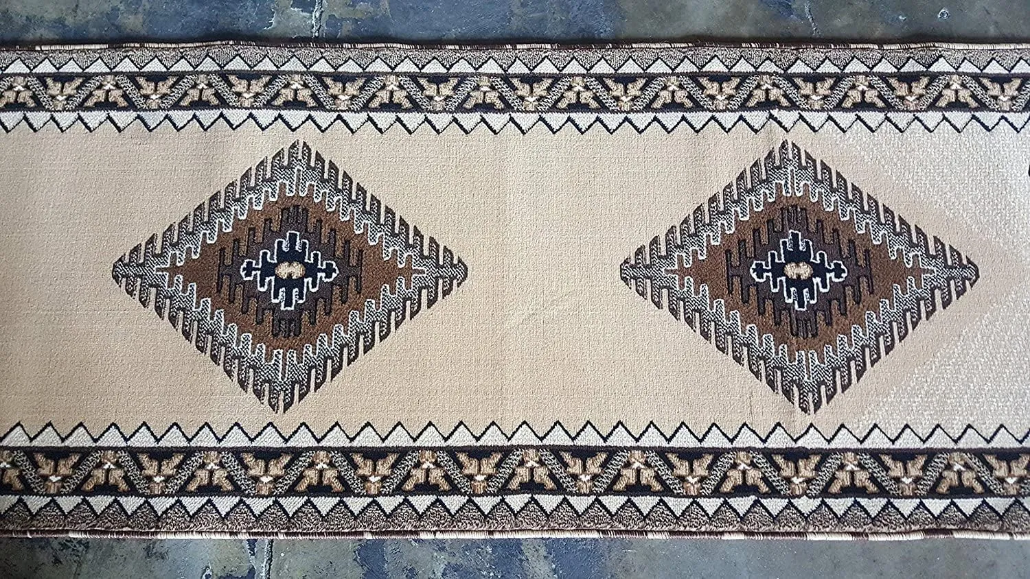YHSF South West Native American Area Rug D143 - Easy Clean, Thick, Soft, Durable Tribal Indian Inspired Kingdom Design Runner Rug for Bedroom/Living Room and more - Berber, 2 Feet 4 In x 10 Feet 11 In