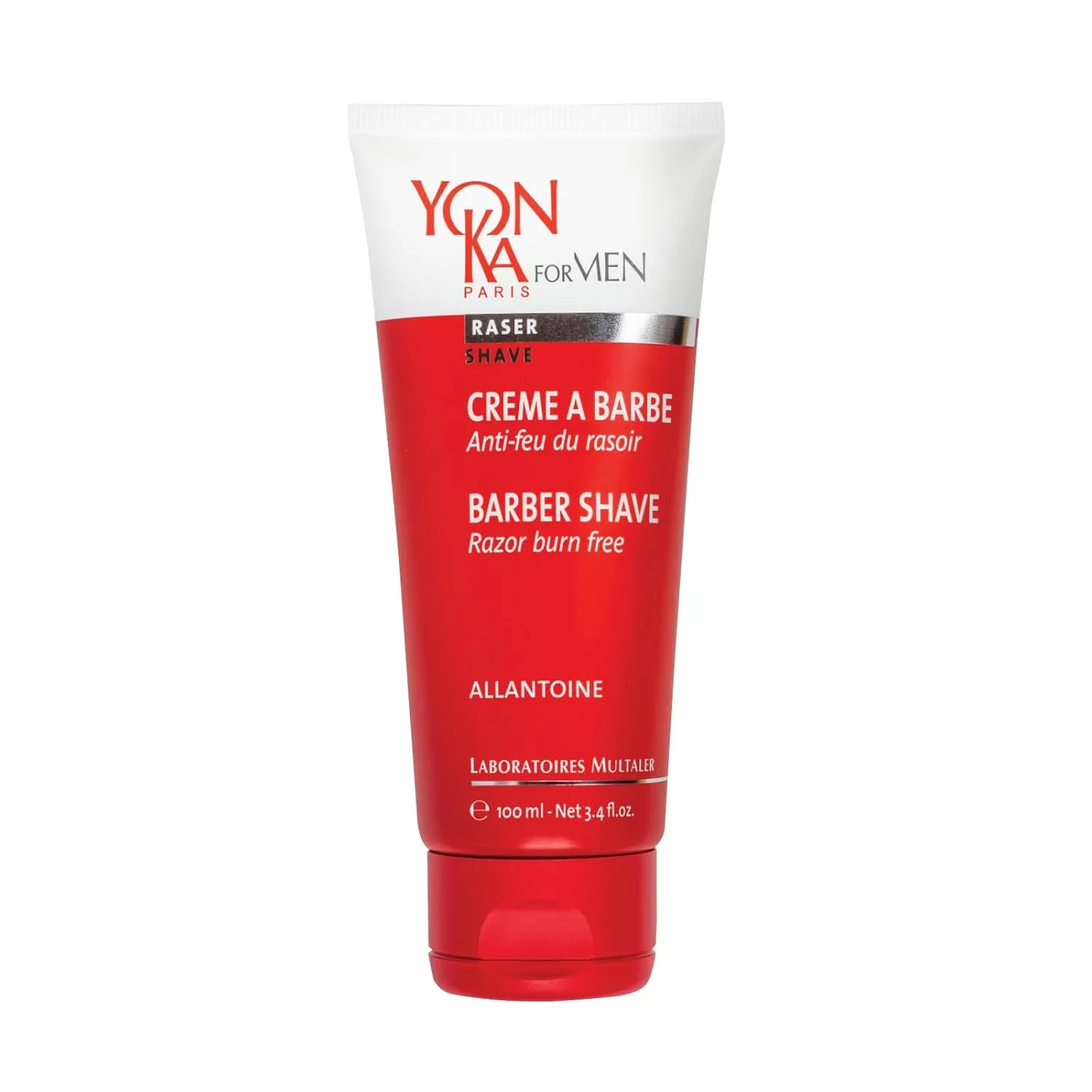 Yon-ka Men's Barber Shave Cream – Razor Burn Free Shaving Cream with Citrus Oils, Patchouli & Peppermint, Soothes Sensitive Skin, Allantoin & Vitamin B5, for Thick Beards & Smooth Shaves (100ml)
