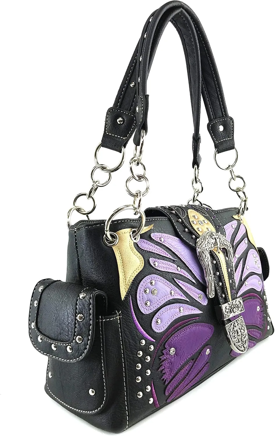 Zelris Buckle Abstract Butterfly Artwork Women Conceal Carry Handbag Wallet Set