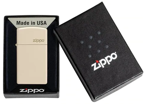 Zippo Lighter - Slim Flat Sand w/ Zippo Logo