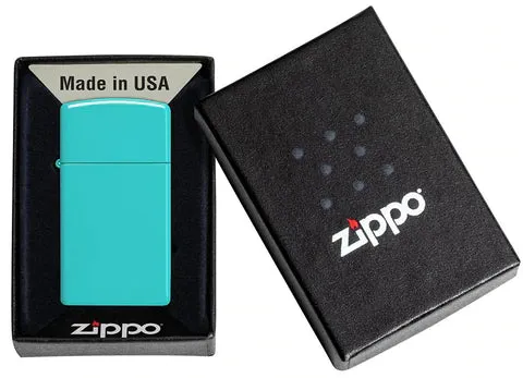 Zippo Lighter - Slim Flat Turquoise