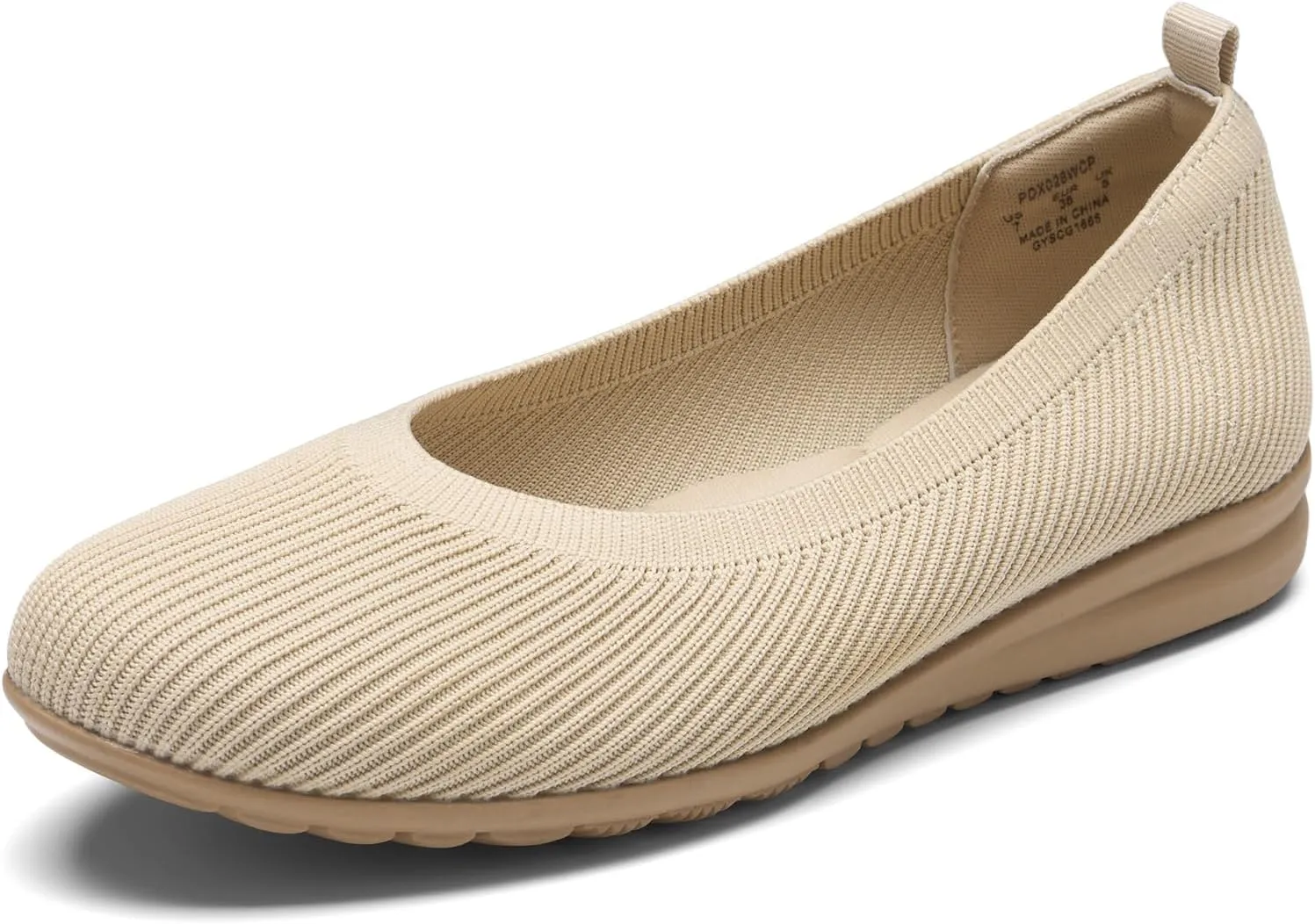 ZURIN Womens Knit Ballet Flats with Arch Support Comfortable Ballet Dressy Flats,Round Toe Slip On Flats Dress Shoes for Dressy Work Casual